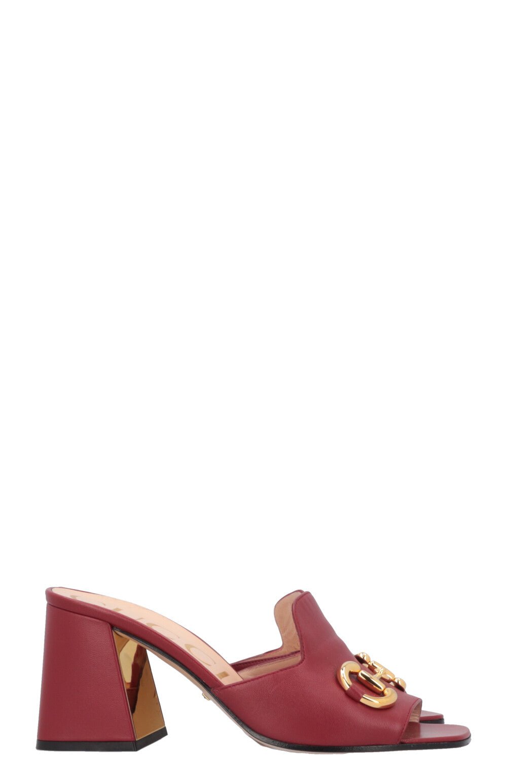 GUCCI Horsebit Mules Leather Red | AlmaBagz