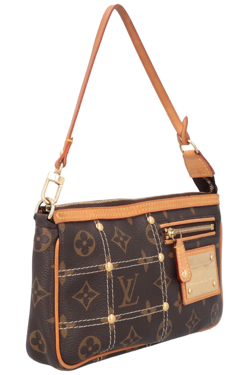 LOUIS VUITTON Quilted Rivet Pochette MNG Canvas | AlmaBagz - Image 2