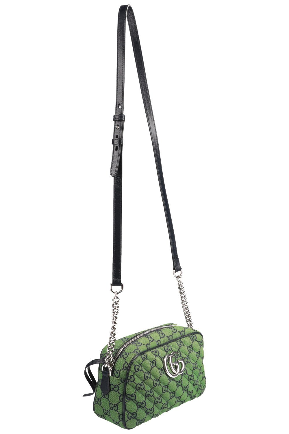 GUCCI Marmont Camera Bag GG Canvas Green | AlmaBagz