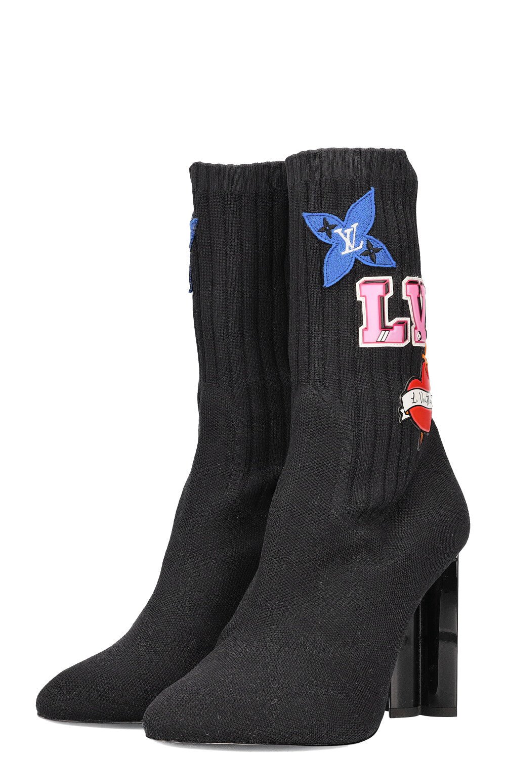 LOUIS VUITTON Silhouette Stickers Ankle Boots Black | AlmaBagz - Image 3