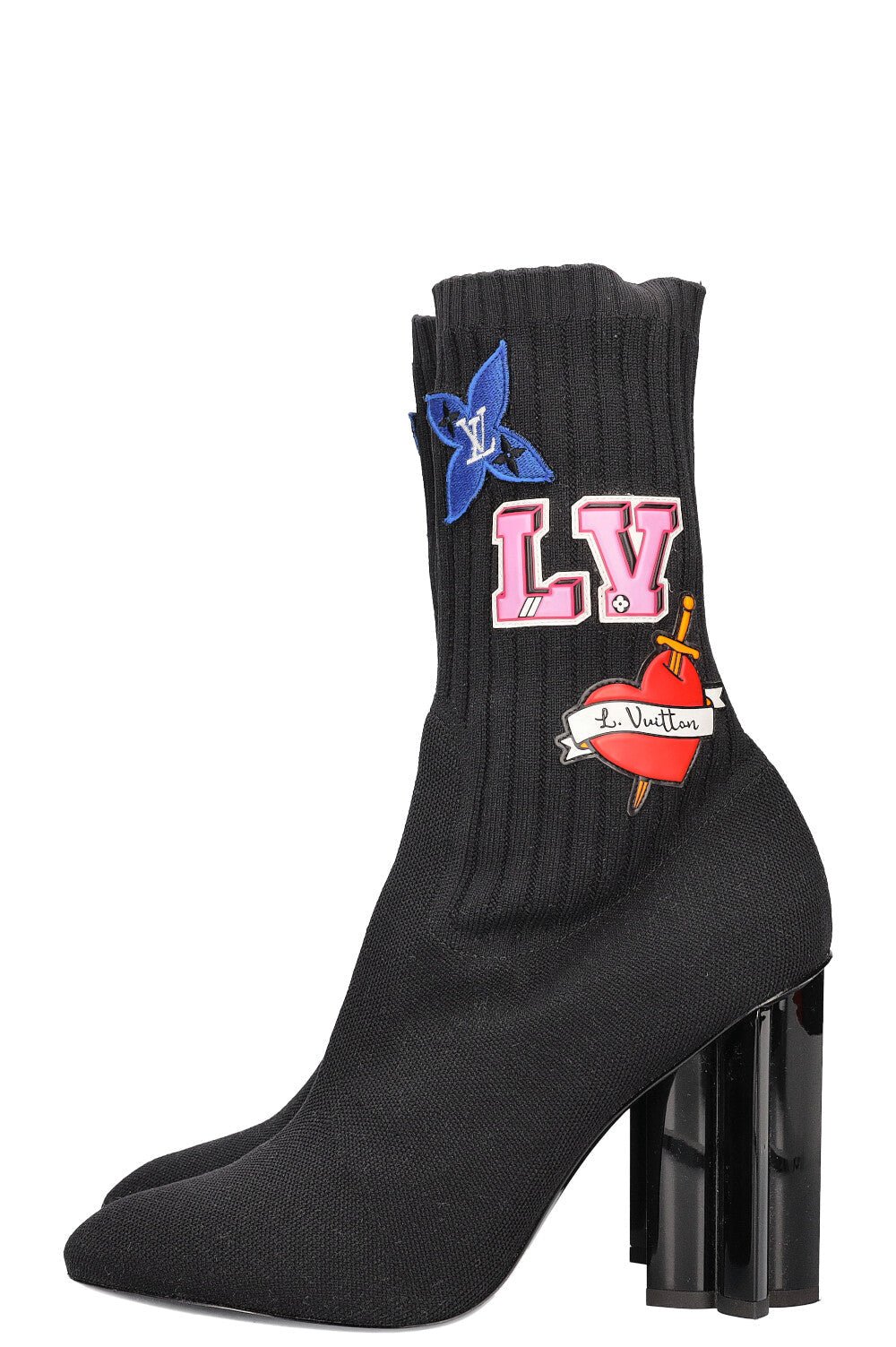 LOUIS VUITTON Silhouette Stickers Ankle Boots Black | AlmaBagz - Image 4