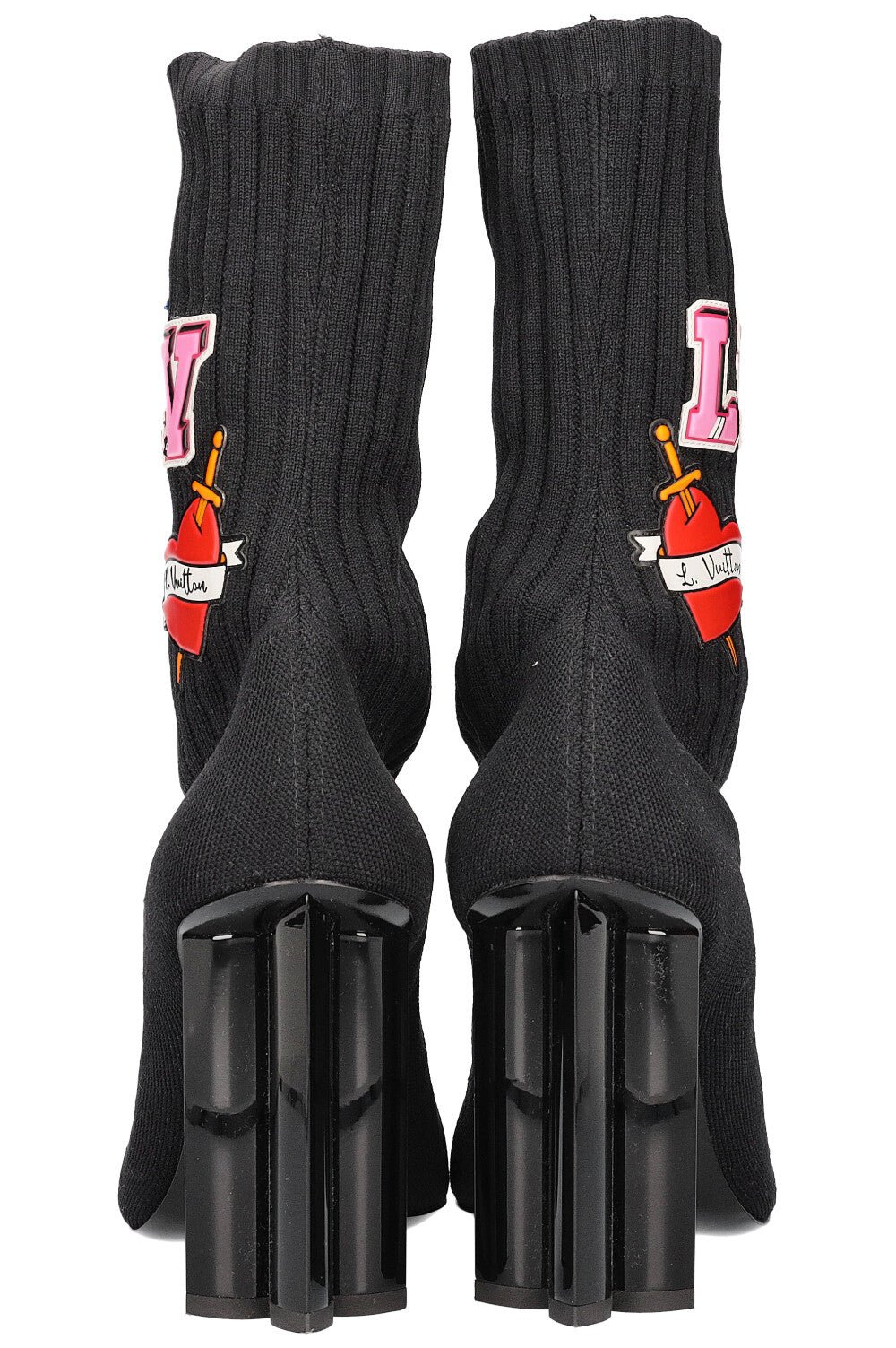 LOUIS VUITTON Silhouette Stickers Ankle Boots Black | AlmaBagz - Image 2