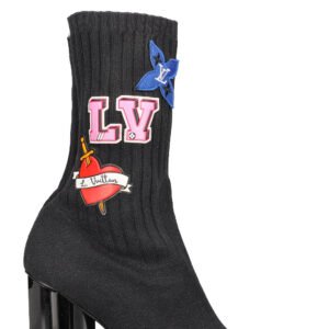 LOUIS VUITTON Silhouette Stickers Ankle Boots Black | AlmaBagz