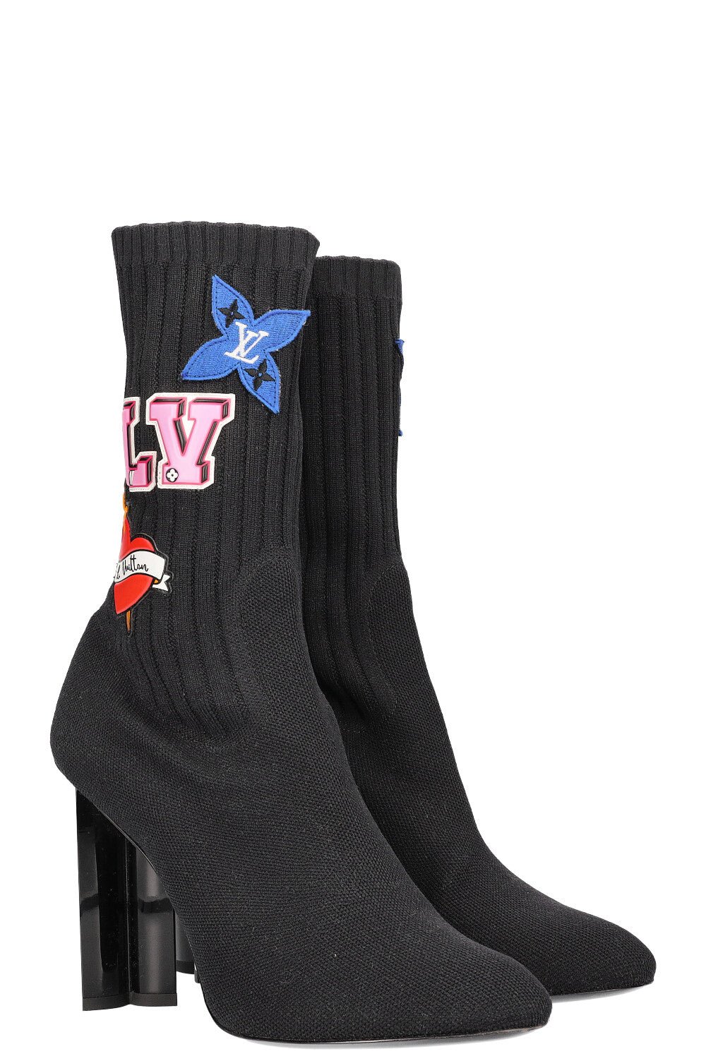 LOUIS VUITTON Silhouette Stickers Ankle Boots Black | AlmaBagz - Image 7
