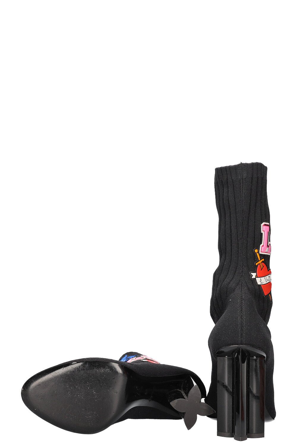 LOUIS VUITTON Silhouette Stickers Ankle Boots Black | AlmaBagz - Image 6