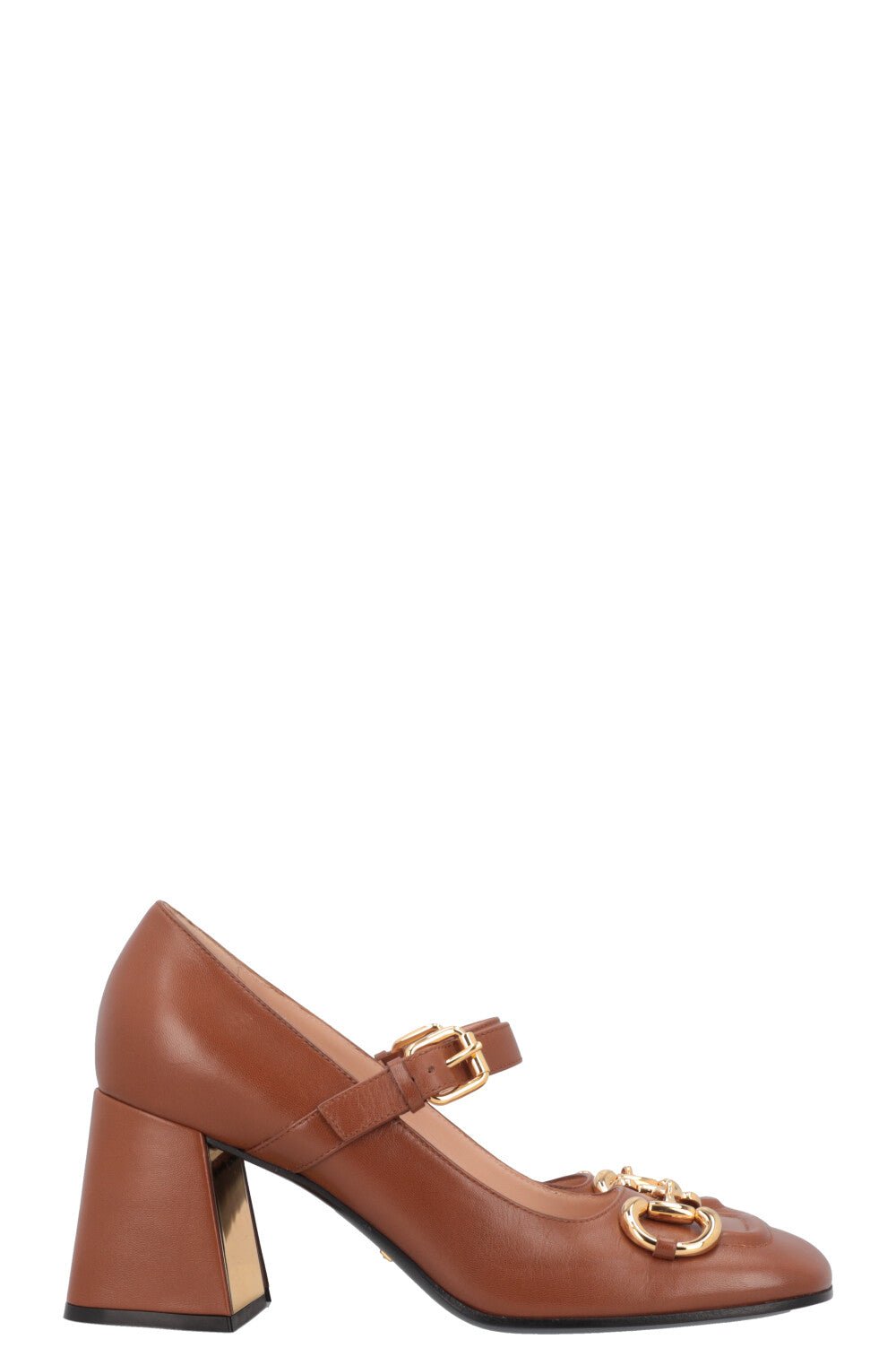 GUCCI Horsebit Mary Jane Pumps Cognac | AlmaBagz