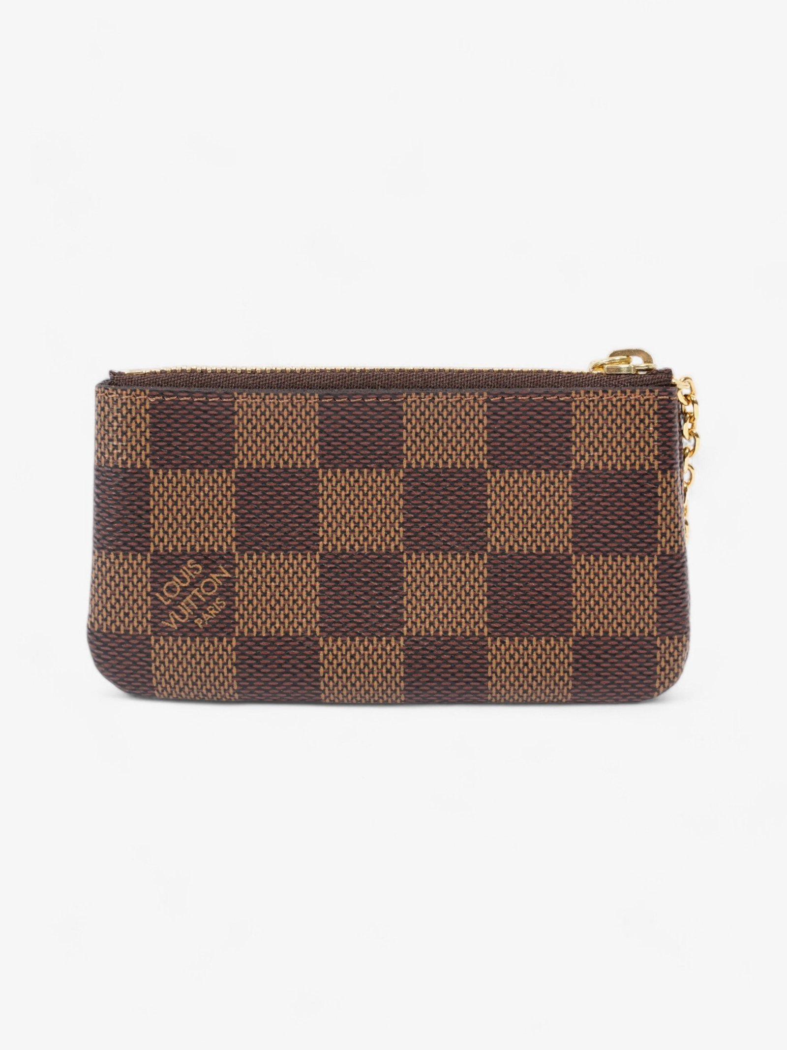 Louis Vuitton Key Pouch Damier Ebene / Gold Coated Canvas | AlmaBagz