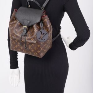 Louis Vuitton Montsouris MM Monogram / Black Coated Canvas | AlmaBagz