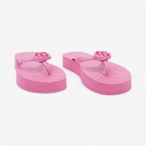 Gucci Double G Platform Sandal Pink Rubber EU 41 UK 8 | AlmaBagz