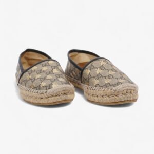 Gucci GG Supreme Bee Espadrille Beige  / Gold / Black Coated Canvas EU 37.5 UK 4.5 | AlmaBagz