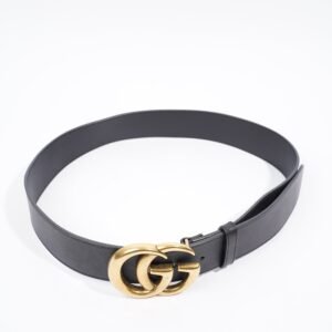 Gucci Marmont Belt Black / Gold Leather 80cm 32" | AlmaBagz