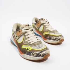 Gucci Ultrapace Sneaker Beige / Brown / Yellow Mesh EU 37 UK 4 | AlmaBagz