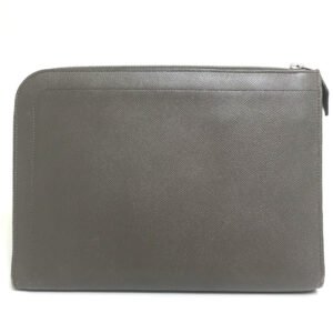 HERMES Clutch bag bag business bag L-shaped fastener Zip computer Epsom Gray unisex(Unisex) Used | AlmaBagz