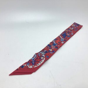 HERMES scarf silk Red animal Women Used | AlmaBagz