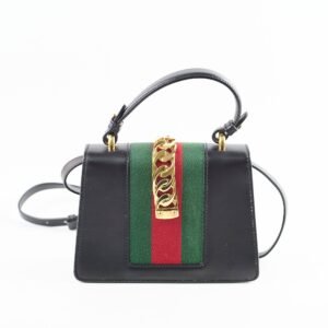 Gucci Sylvie Mini Top Handle Bag Black | AlmaBagz