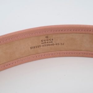 Gucci Woman's Belt Heart Buckle Pink Size 85 | AlmaBagz