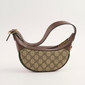 Gucci Mini Ophidia GG Supreme Half Moon Hobo | AlmaBagz