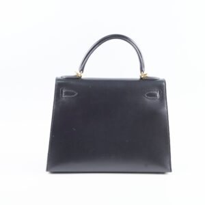 Hermes Kelly 28 Black Box Square D Stamp | AlmaBagz