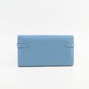 Hermes Kelly Wallet Epsom Blue Jean | AlmaBagz