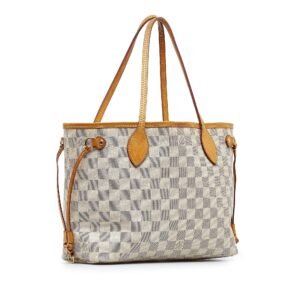 LOUIS VUITTON Damier Azur Neverfull PM Tote Bag | AlmaBagz