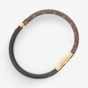 Louis Vuitton Daily Confidential Bracelet Monogram / Black / Gold Coated Canvas | AlmaBagz