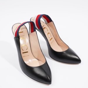 Gucci Slingback Heel Black Leather EU 37.5 UK 4.5 | AlmaBagz