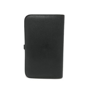 HERMES Long Wallet Purse Togo black Dogon GM Wallet Women Used | AlmaBagz