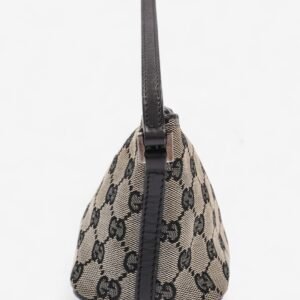 Gucci Boat Pochette GG Supreme / Black Coated Canvas | AlmaBagz