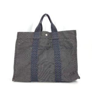 HERMES Tote Bag canvas gray Her Line MM | AlmaBagz