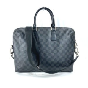 LOUIS VUITTON Business bag N48224 Damier Grafitto Canvas black Damier Grafitte Porte Document Jules PDJ mens Used | AlmaBagz