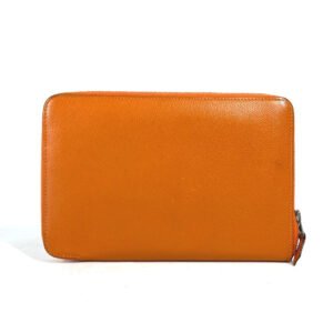 HERMES Long Wallet Purse leather Orange Azap Integral unisex(Unisex) Used | AlmaBagz