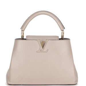 LOUIS VUITTON M94634 CAPUCINE BB (MI0166) GALET COLOR TAURILLON LEATHER GOLD HARFDWARE, WITH STRAP & DUST COVER | AlmaBagz