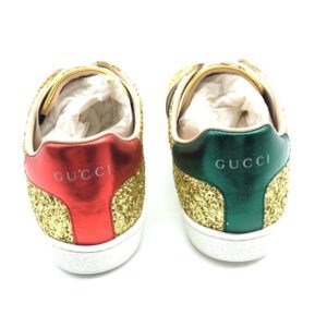 GUCCI sneakers 475610 Glitter Canvas , Sequins Gold type Sherry line 36.5 | AlmaBagz