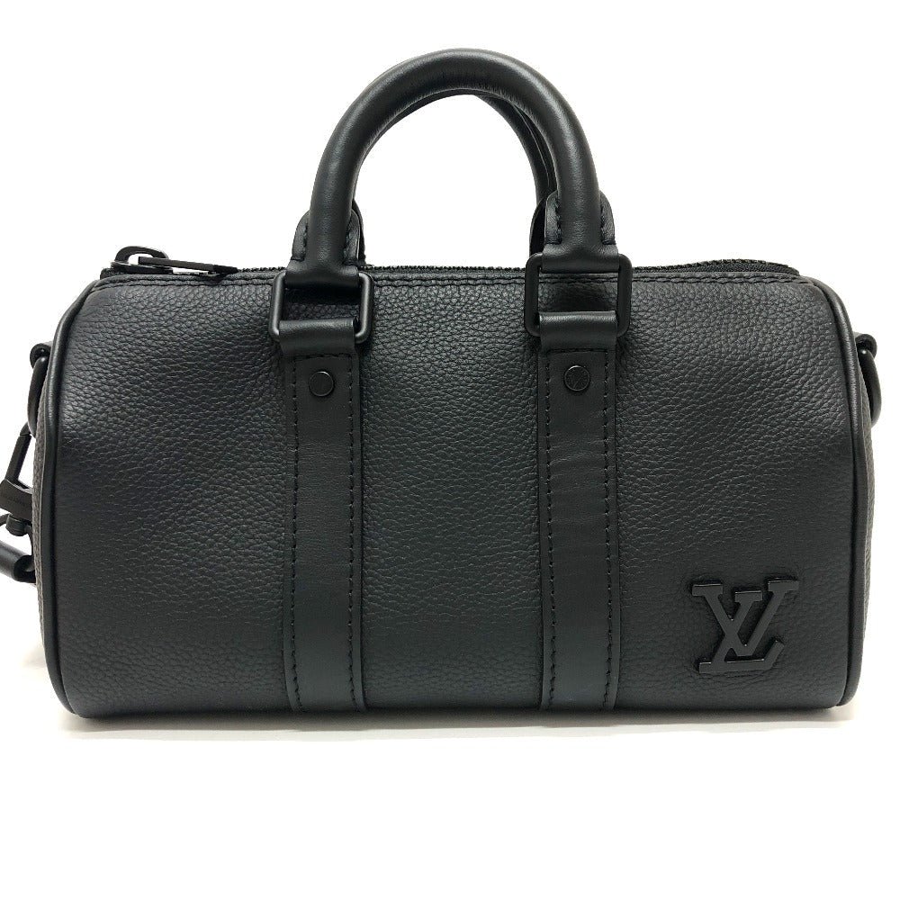 LOUIS VUITTON Boston Duffel bag M80950 Taurillon Clemence Leather black Aerogram Keepall XS | AlmaBagz