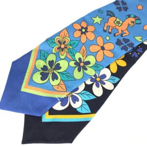 GUCCI scarf 698734 silk blue bandeau scarf Women Used | AlmaBagz