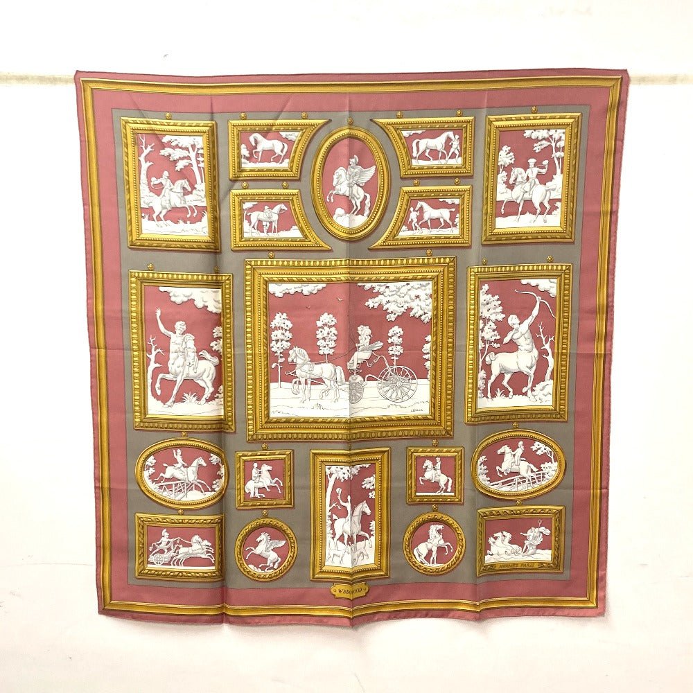 HERMES scarf silk pink Wedgwood WEDGWOOD Women Used | AlmaBagz