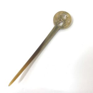 HERMES hair accessory Buffalo horn Brown Hairpins Hair Picks Women Used | AlmaBagz