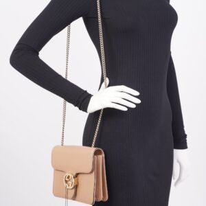 Gucci Interlocking Crossbody Bag Nude Leather Small | AlmaBagz