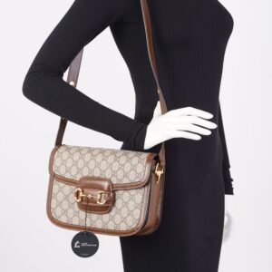 Gucci 1955 Horsebit Shoulder Bag Monogram Canvas | AlmaBagz