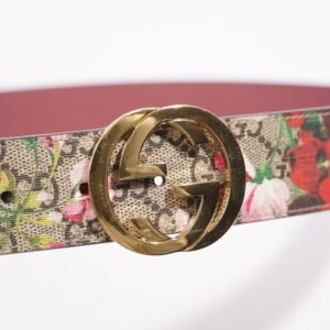 Gucci Interlocking Belt Floral / Supreme Canvas 95cm 38" | AlmaBagz