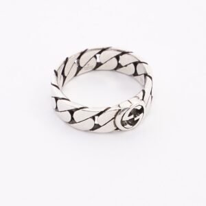 Gucci Interlocking GG Ring Silver Silver Sterling Small | AlmaBagz
