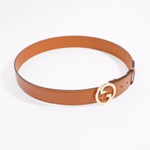 Gucci Interlock GG Belt Tan Leather 100cm | AlmaBagz