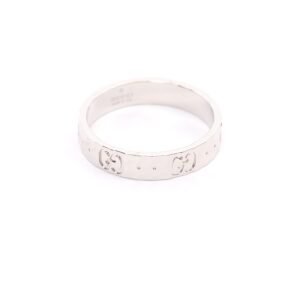 Gucci Hammered ring band silver White Gold | AlmaBagz