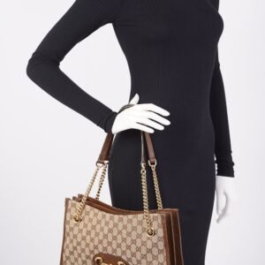 Gucci 1955 Horsebit Chain Tote Monogram Canvas | AlmaBagz