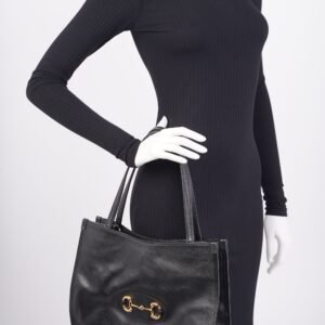 Gucci Horsebit Tote Black Leather | AlmaBagz