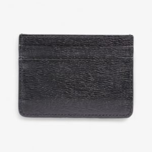 Gucci Logo Card Holder Black / Gold Leather | AlmaBagz