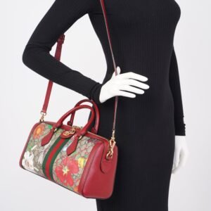 Gucci Ophidia Boston GG Supreme Floral Coated Canvas | AlmaBagz