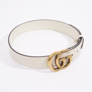 Gucci Marmont Belt Cream Leather 70cm 28" | AlmaBagz