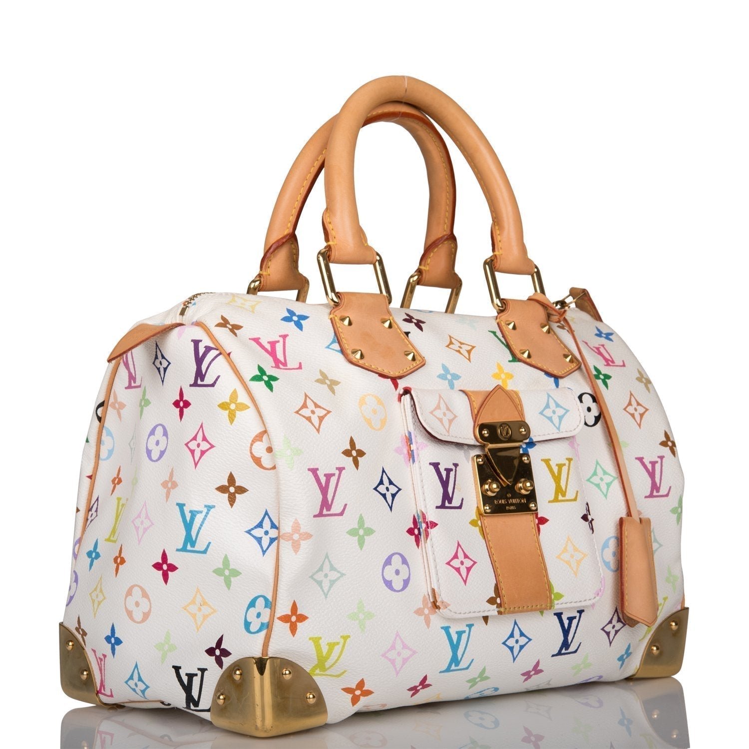 Louis Vuitton Monogram Multicolor White Speedy 30 ( - Excellent) | AlmaBagz
