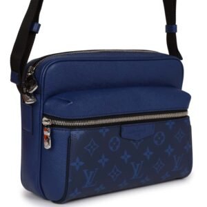 Louis Vuitton Outdoor Messenger Blue Taiga Monogram Silver Hardware | AlmaBagz